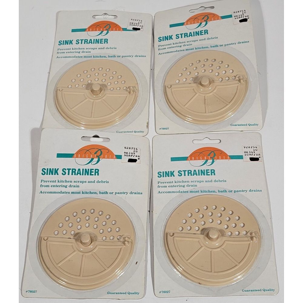 4 Bright Idea Kitchen Sink Stopper - Tan Plastic Sink Plug Drain Stopper